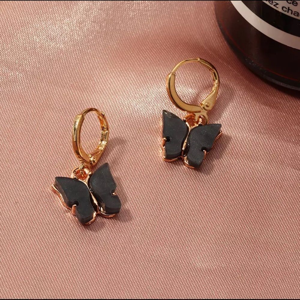 Butterfly Huggie Earrings - Picture 1 of 4